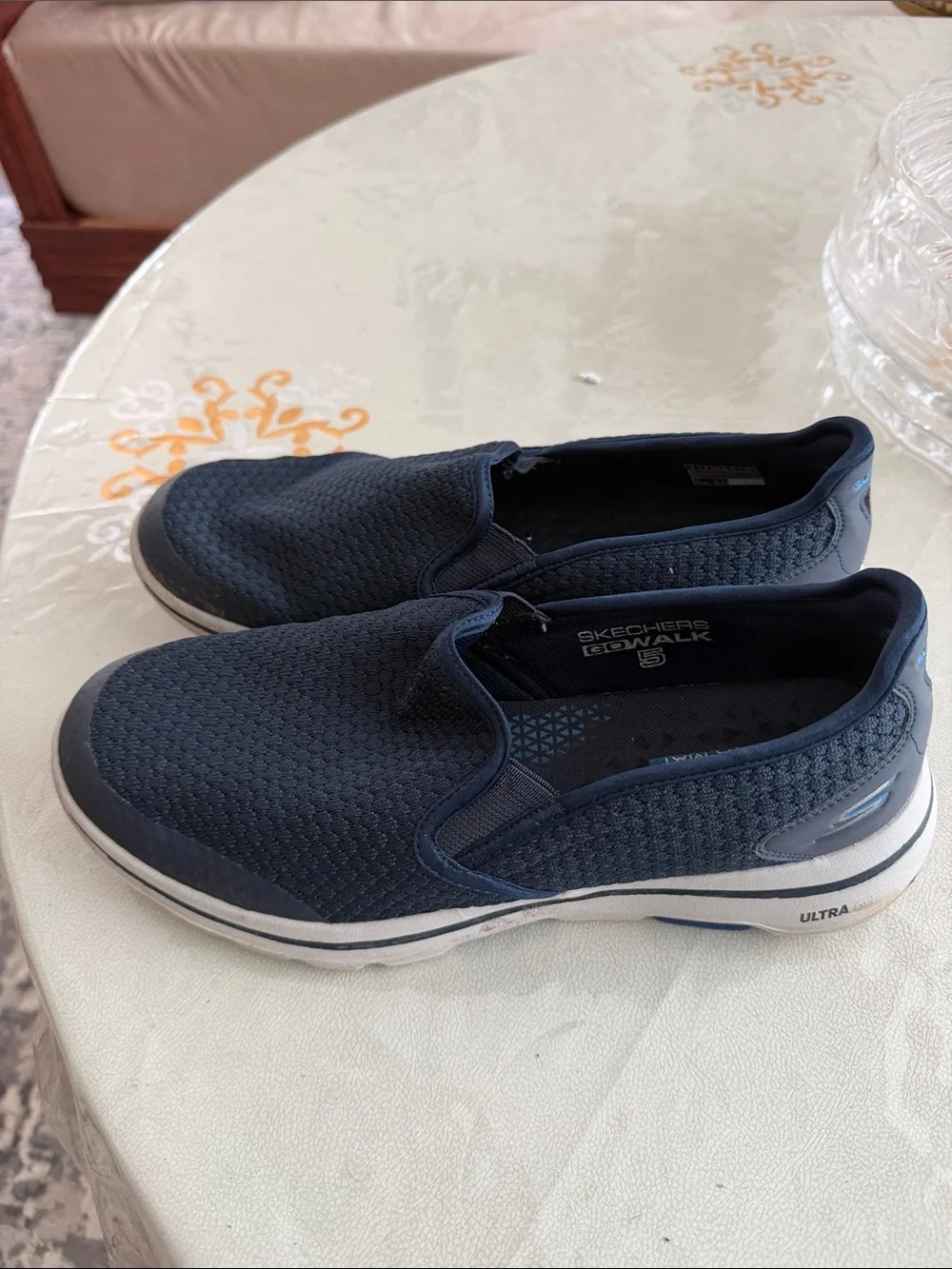 Skechers Men's Navy Knit Slip-On Casual Loafers